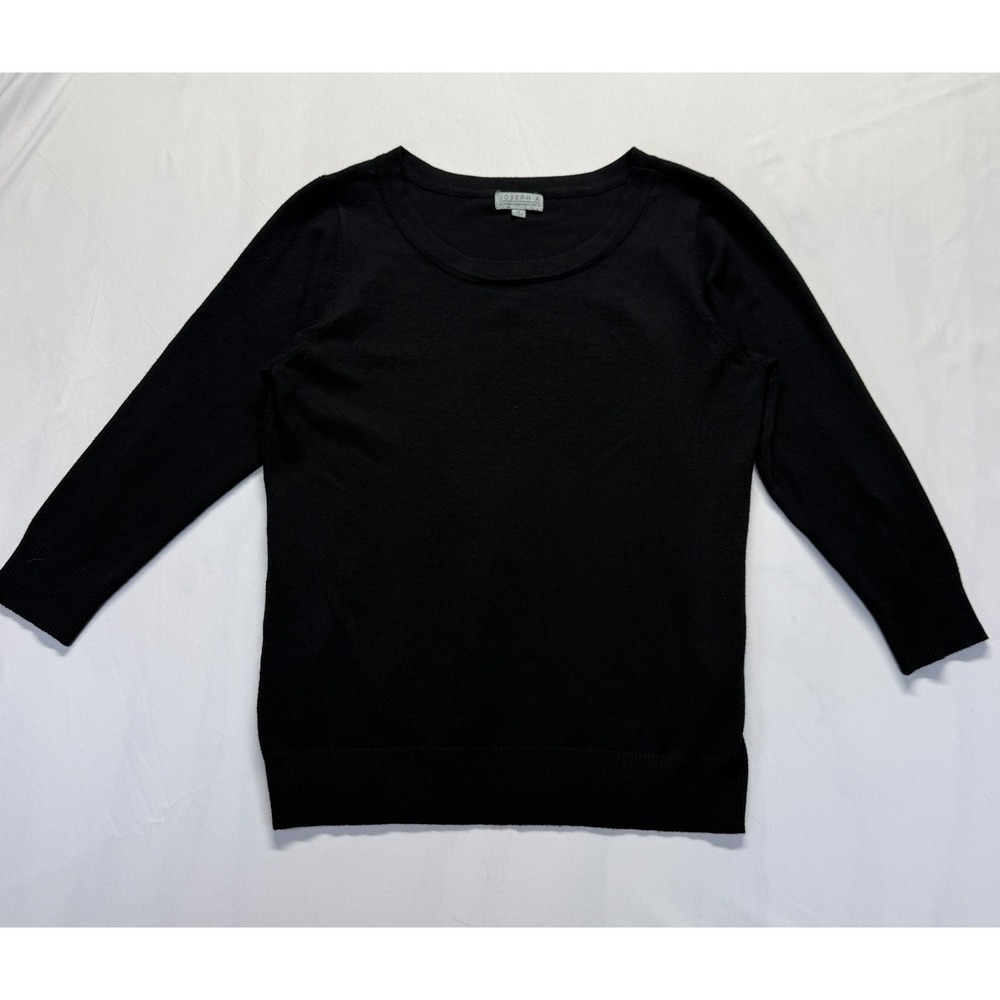 Joseph A Sweater‎ Womens Medium Black Tight Knit Round Neck Ribbed Winter Wear